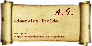 Adamovics Izolda névjegykártya